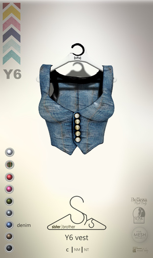 [sYs] Y6 vest (body mesh) - denim