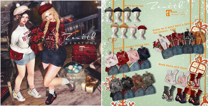 =Zenith=Meow Boots with Socks (Red) -Lara