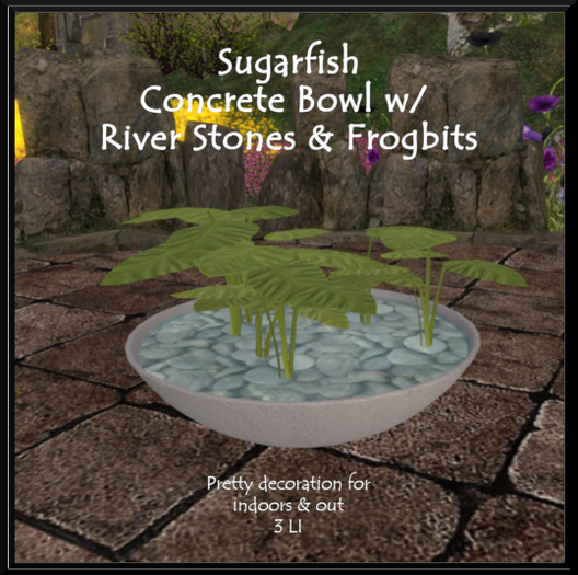 Sugarfish - Concrete Bowl w/ Frogbits HUD