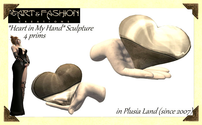 ART & FASHION - HEART IN MY HAND SCULPTURE