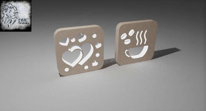 Lamp X2 Coffee Heart Mesh 2