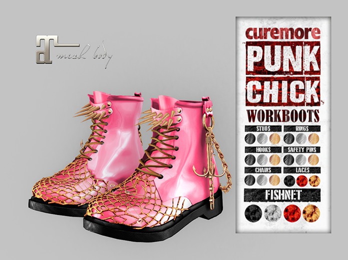 CUREMORE / Punk Chick / WORKBOOTS/ ROSE
