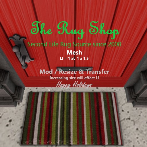 La Christmas Door Mat # 3, Stripes