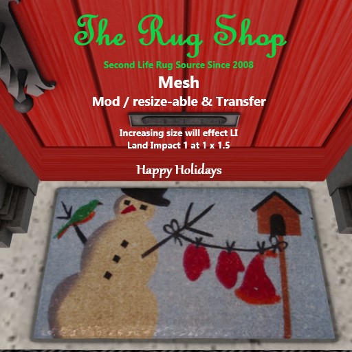 La Christmas Door Mat # 4, snowman birdhouse