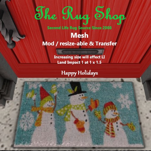 La Christmas Door Mat # 4, snowman family