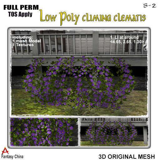 FC- FP Mesh Low Poly climing clematis s-2 