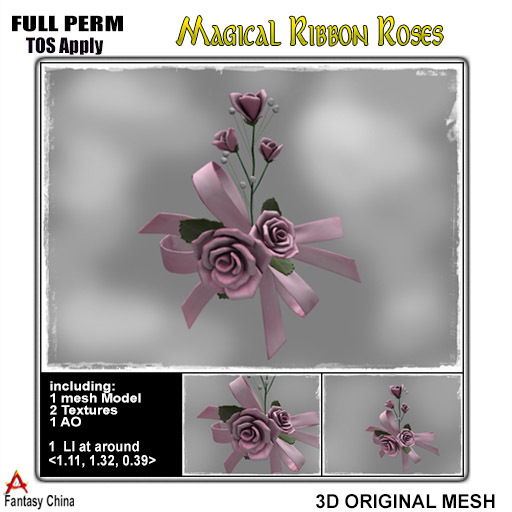 Full Perm Ribbon Roses 