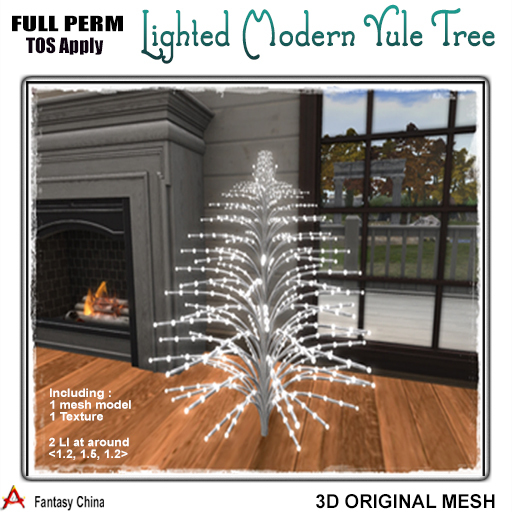 FC- FP Mesh Lighted Modern Yule Tree 