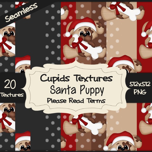 *Cupids Textures * 20 SANTA PUPPY