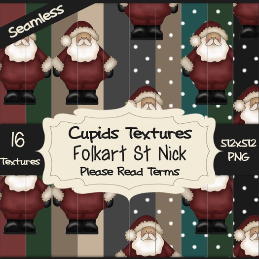 *Cupids Textures * 16 FOLKART ST NICK