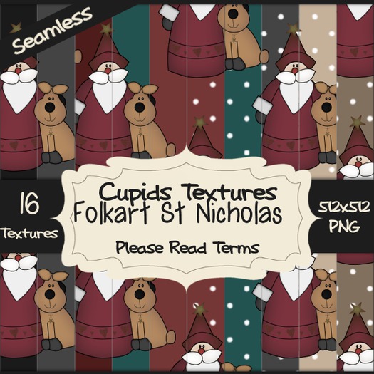 *Cupids Textures * 16 FOLKART ST NICHOLAS