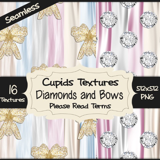 *Cupids Textures * 16 DIAMONDS AND BOWS