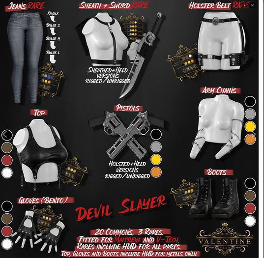 {Valentine}Devil Slayer Gloves - Red