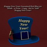 Happy New Year Oversized Hat Blue 20 (Add)