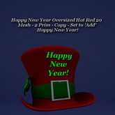 Happy New Year Oversized Hat Red 20 (Add)