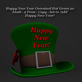 Happy New Year Oversized Hat Green 20 (Add)
