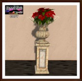Christmas - Urn & Pedestal and Poinsettia - Silver