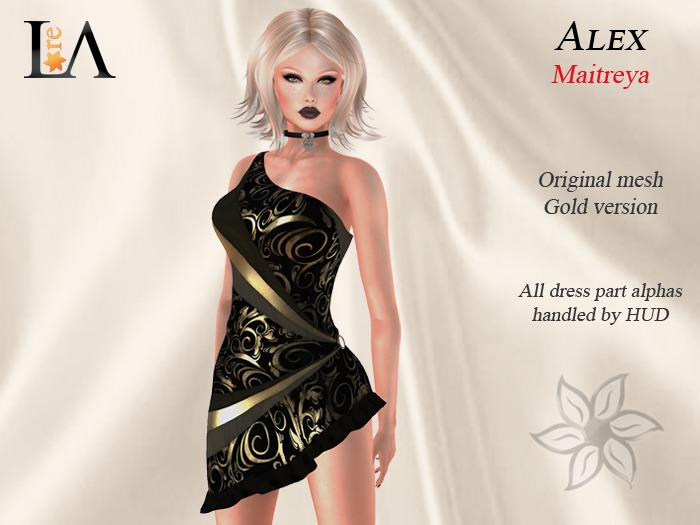 LA-Alex Dress unpack Gold