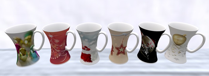 Christmas Tea Mugs Decor 