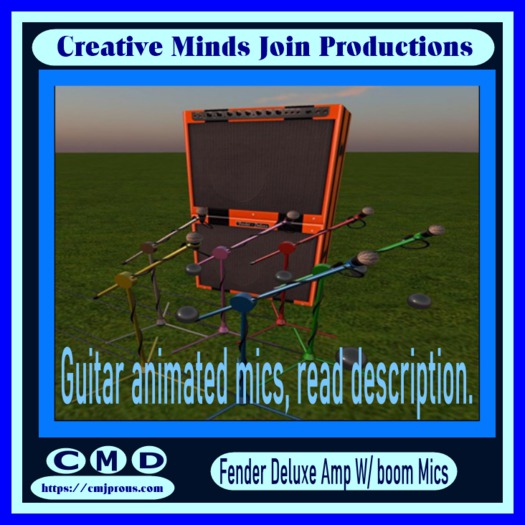 Second Life Marketplace Fender Deluxe Guitar Animated Boom Mic SetBoxed