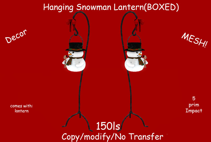 Hanging Snowman Lantern(BOXED)