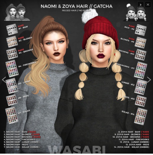 Wasabi // Naomi Mesh Hair - #4 Fireworks