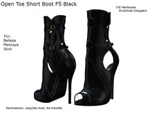 [CW] -Open Toe Short Boot F5 Black -BOX