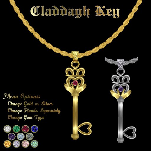 Ashira's Claddagh Key Pendant