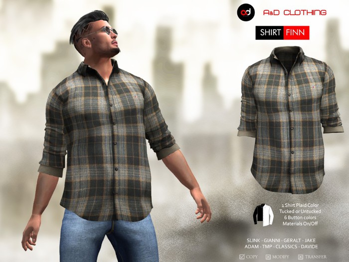 A&D Clothing - Shirt -Finn- Mink