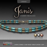 EarthStones Janis Choker ~ Larimar