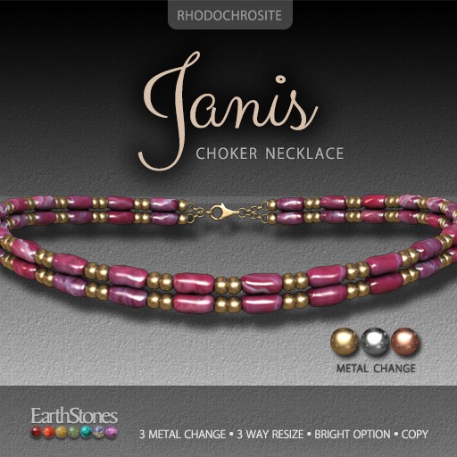 EarthStones Janis Choker ~ Rhodochrosite