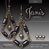 EarthStones Janis Earrings ~ Onyx