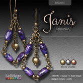 EarthStones Janis Earrings ~ Sugilite