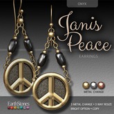 EarthStones Janis Peace Earrings ~ Onyx