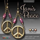 EarthStones Janis Peace Earrings ~ Rhodochrosite