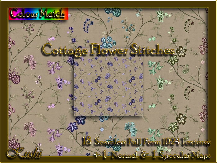 !Kushi! CottageFlowerStitches Textures -WearToUnpack