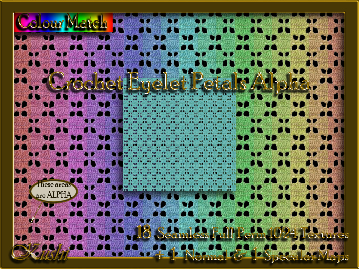 !Kushi! CrochetEyeletPetalsALPHATextures -WearToUnpack