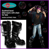 MayCreations laced biker boots w chains for kids