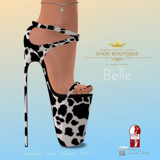 BELLE - Extreme High Stiletto COW (Boxed)
