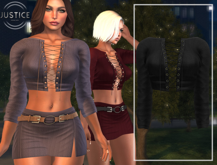 [JUSTICE] FARRAH SHIRT - EBONY