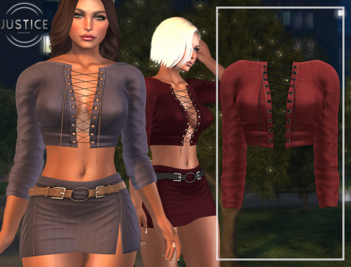 [JUSTICE] FARRAH SHIRT - APPLE