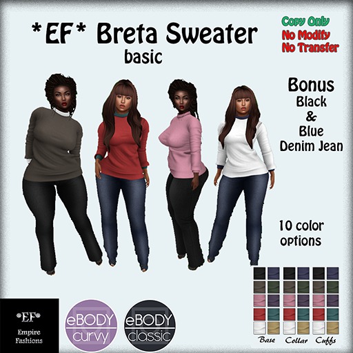 *EF*  Breta basic sweater w/ Hud (ADD)