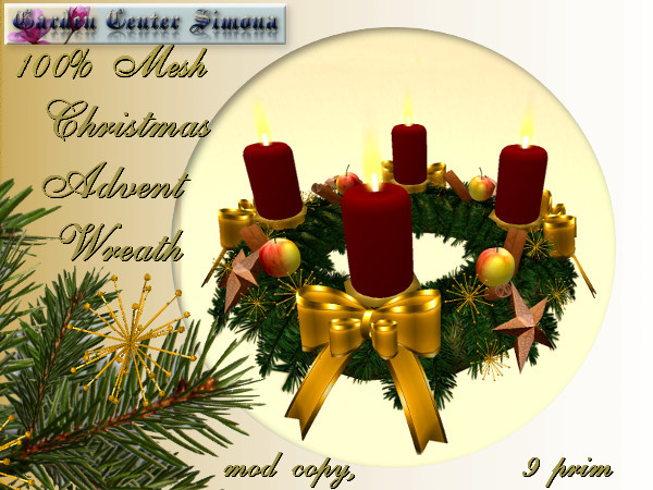 Advent Wreath -red,gold