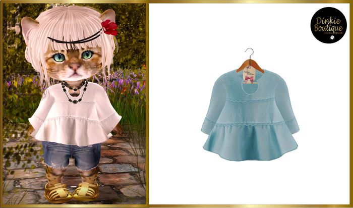*DB* DINKIES FRANCINE BOHO BLOUSE * blue