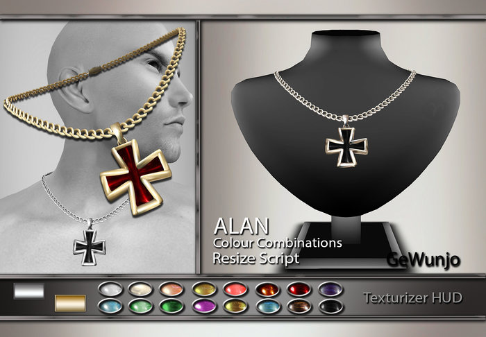 GeWunjo : ALAN silver garnet male ncklace