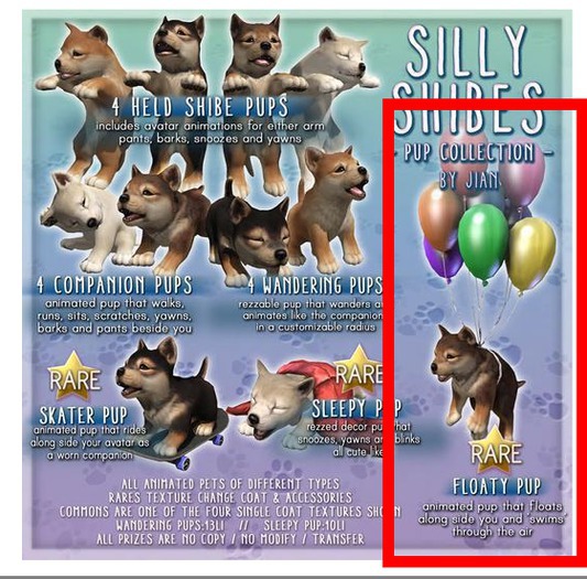 JIAN :: Silly Shibes - Floaty Pup RARE