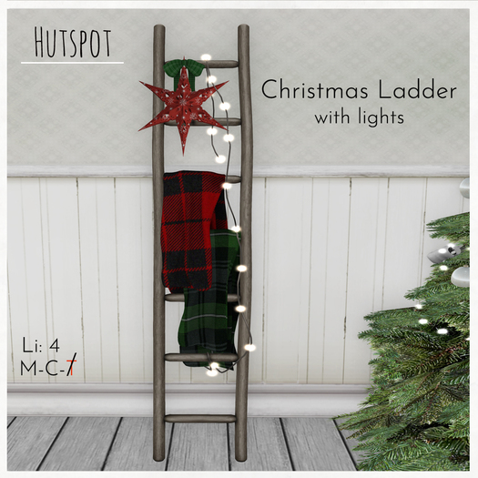Christmas Ladder with Lights 