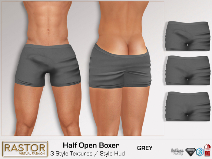 RASTOR Half Open Boxer GREY