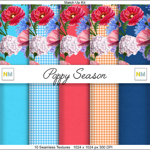 Poppy Season Matchup Kit 10 Seamless Textures NM