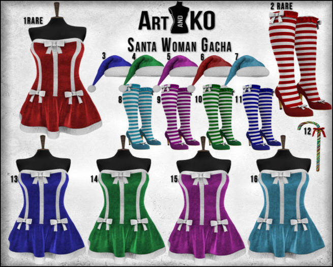 3 Art&KO - Santa Woman  GACHA - Blue hat
